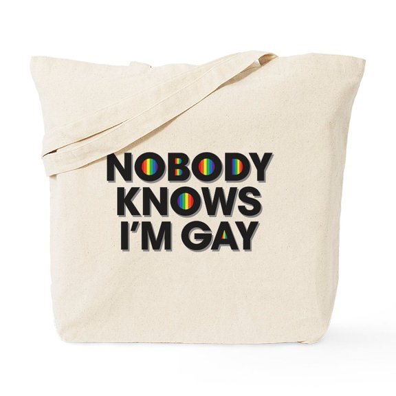 CafePress - Nobody Knows I'm Gay Tote Bag - Unisex Canvas Tote Bag, Beige, 1-Piece