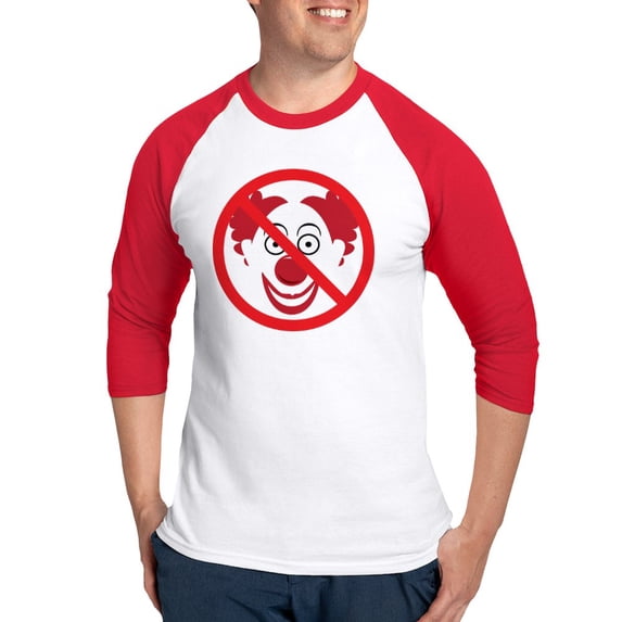 CafePress - Noclowns Baseball Jersey - Cotton Baseball Jersey, 3/4 Raglan Sleeve Shirt