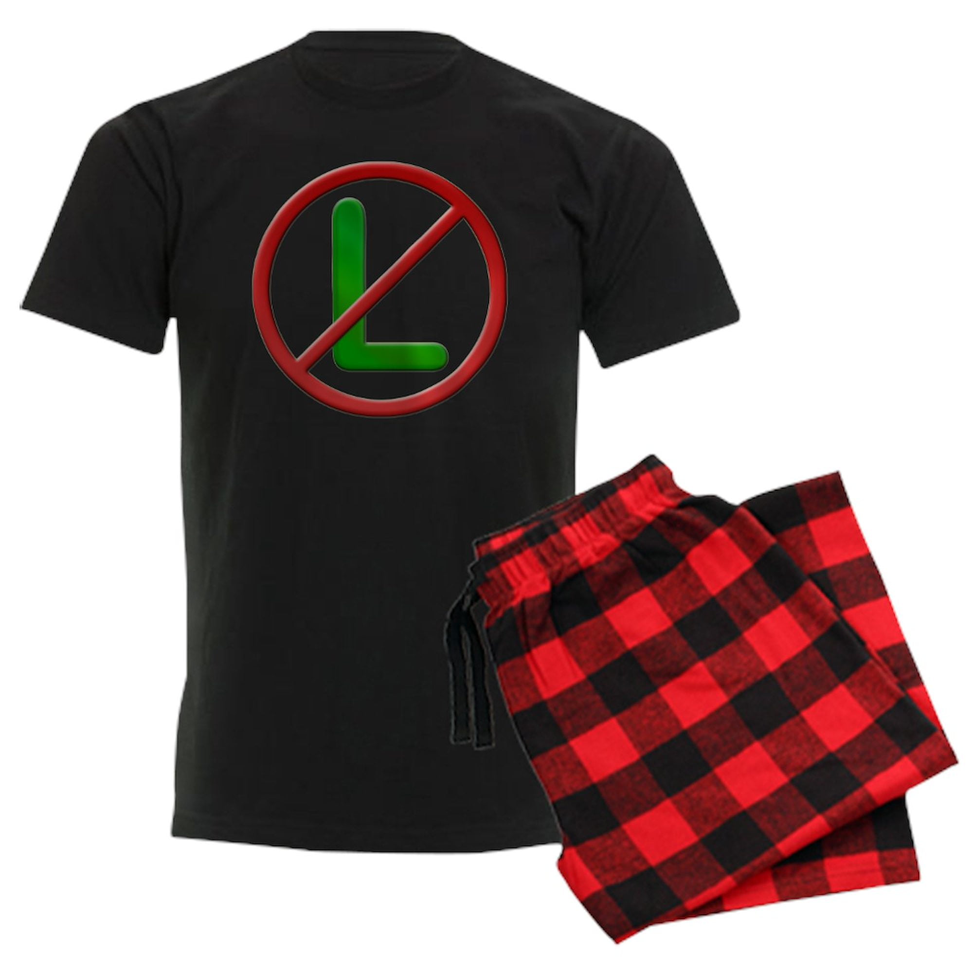 CafePress Night Owl Men's Charcoal Pajama Set – 100% Cotton, Relaxed Fit, Crewneck Top & Drawstring Bottoms