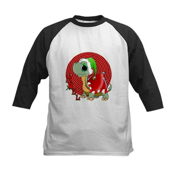 CafePress - Noel Turtle Kids Baseball Tee - Kids Cotton Baseball Jersey, 3/4 Sleeve Shirt