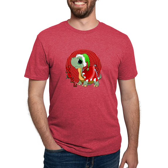 CafePress - Noel Turtle Mens Tri Blend T Shirt - Mens Tri-blend T-Shirt