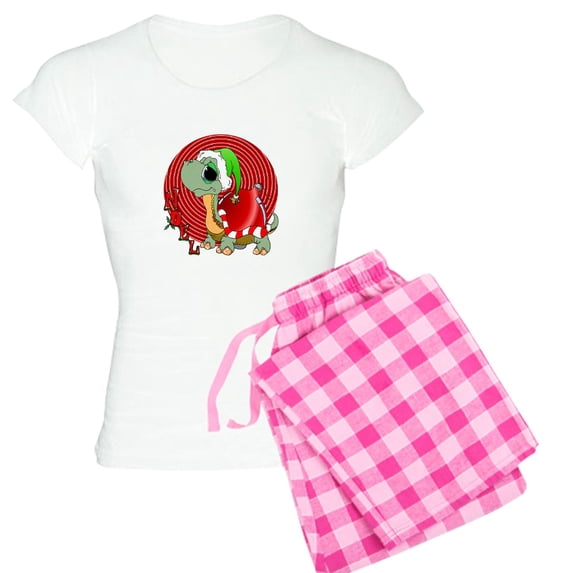 CafePress - Noel Turtle Pajamas - Women's Short Sleeve Print T-Shirt and Pants Light Cotton Pajama Set