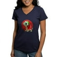 thumbnail image 1 of CafePress - Noel Turtle T Shirt - Women's V-Neck Dark T-Shirt, 1 of 4