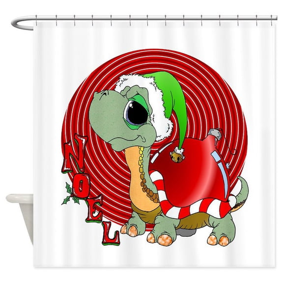 CafePress - Noel Turtle - Unique Fabric Shower Curtain 70" x 72"