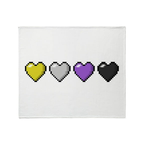 CafePress - Non Binary Pixel Hearts Throw Blanket - Soft Fleece Throw Blanket, 50"x60" for All Ages