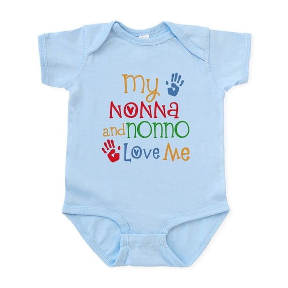 CafePress - Nonna And Nonno Love Me Body Suit - Baby Light Bodysuit, Size Newborn - 24 Months