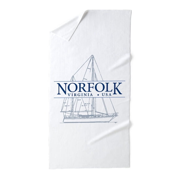 CafePress - Norfolk VA - Large Beach Towel, Soft 30"x60" Towel with Unique Design