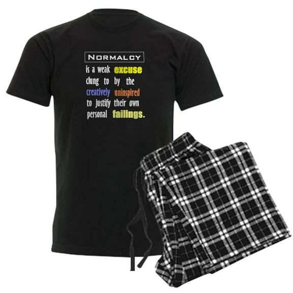 CafePress - Normalcyshirtdark_Transparent1 Pajamas - Men's Dark Loose Fit Cotton Pajama Set