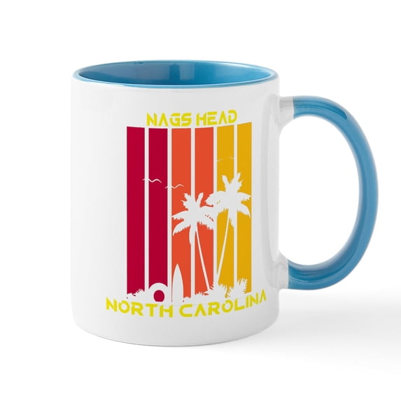 CafePress - North Carolina Nags Head Mugs - 11 oz Ceramic Mug - Novelty Coffee Tea Cup