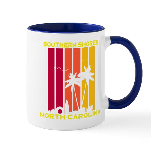 CafePress - North Carolina Southern Shores Mugs - 11 oz Ceramic Mug - Novelty Coffee Tea Cup