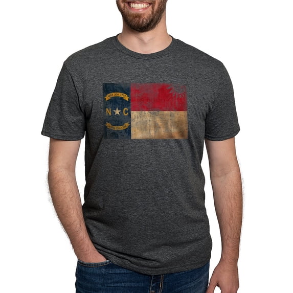 CafePress - North Carolina Textured Crazeh Paisleh Aged Copy. - Mens Tri-blend T-Shirt
