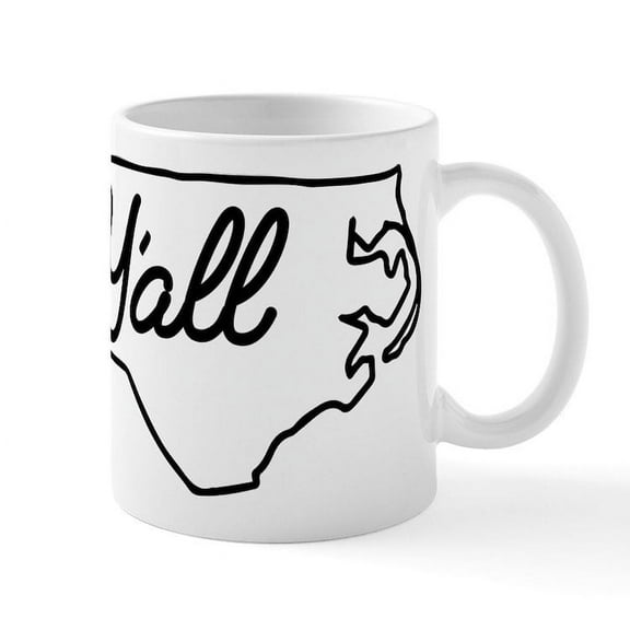 CafePress - North Carolina Y'all - 11 oz Ceramic Mug - Novelty Coffee Tea Cup