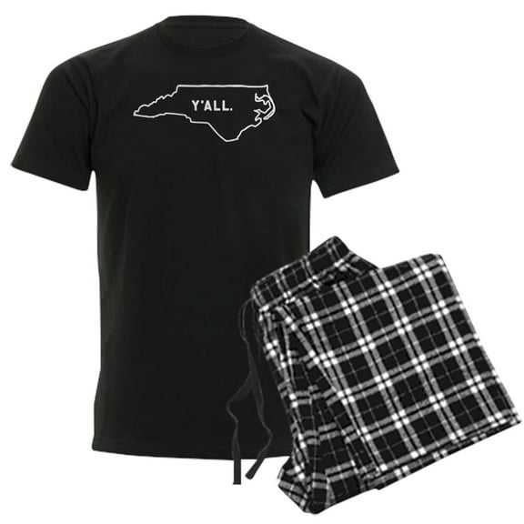 CafePress - North Carolina Y'all Men's Dark Pajamas - Men's Dark Loose Fit Cotton Pajama Set