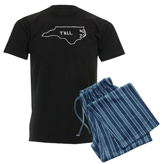 CafePress - North Carolina Y'all Men's Dark Pajamas - Men's Dark Loose Fit Cotton Pajama Set