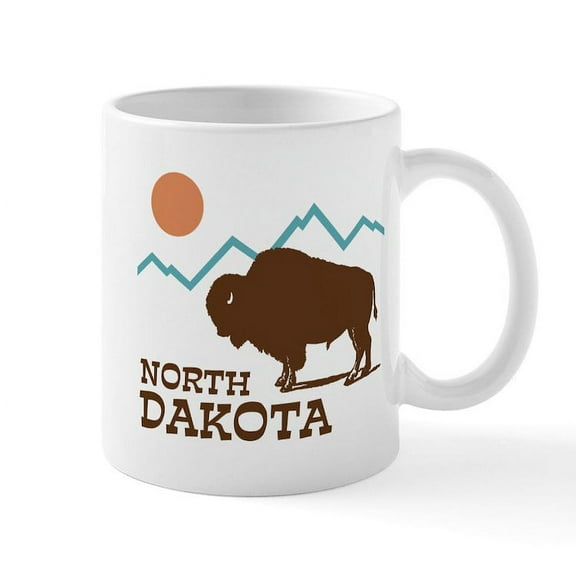 CafePress - North Dakota Mug - 11 oz Ceramic Mug - Novelty Coffee Tea Cup