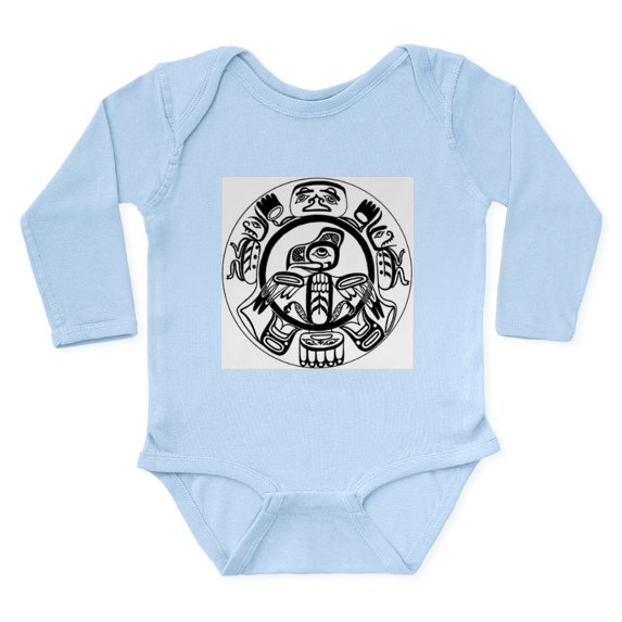 CafePress - Northwest Indian Folkart Body Suit - Long Sleeve Cotton Baby Bodysuit