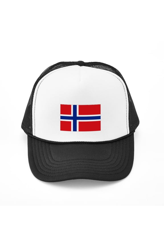 - Norway Flag - Adjustable Unisex Printed Trucker Hat with Mesh Back