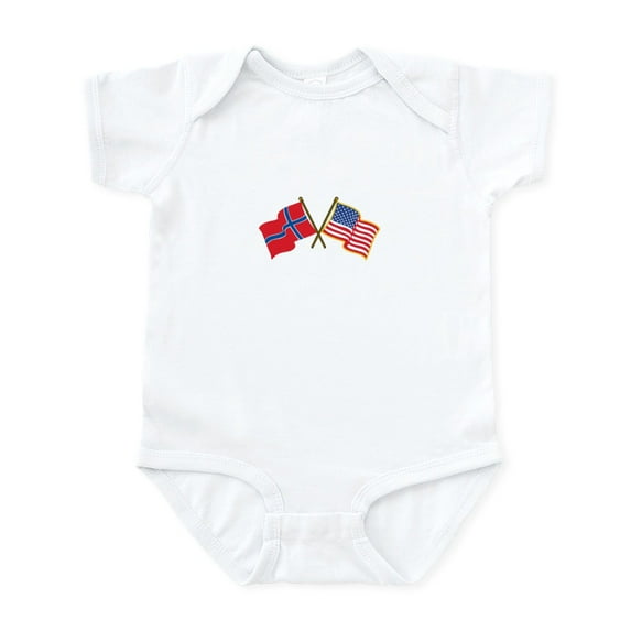 CafePress - Norwegian American Flags Body Suit - Baby Light Bodysuit, Size Newborn - 24 Months