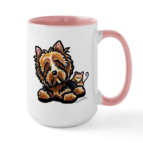 CafePress - Norwich Terrier Cartoon Large Mug - 15 oz Ceramic Large White Novelty Mug