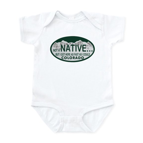 CafePress - Not A Native Colo License Plate Infant Bodysuit - Baby Light Bodysuit, Size Newborn - 24 Months