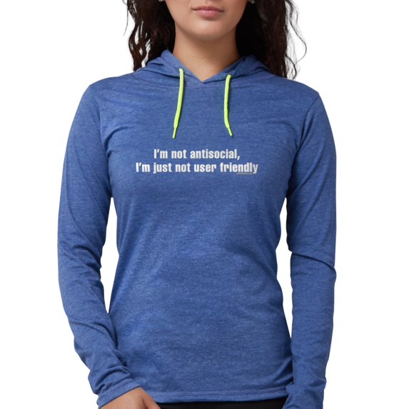 CafePress - Not Antisocia Long Sleeve T Shirt - Womens Hooded Shirt