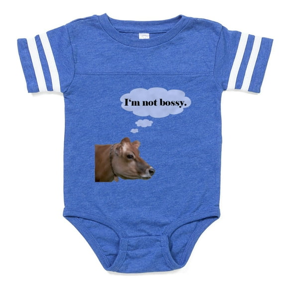 CafePress - Not Bossy Cow FIN - Cute Infant Baby Football Bodysuit