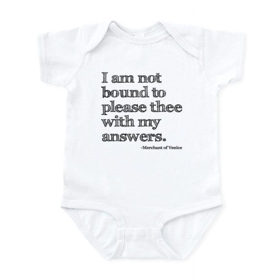 CafePress - Not Bound To Please Shakespeare Infant Bodysuit - Baby Light Bodysuit, Size Newborn - 24 Months
