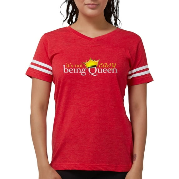 CafePress - Not Easy Being Queen Women's Dark T Shirt - Womens Football Shirt