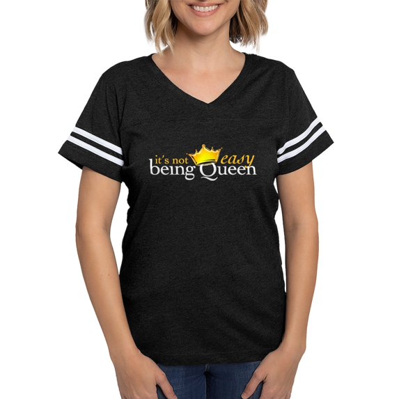 CafePress - Not Easy Being Queen Women's Dark T Shirt - Womens Football Shirt