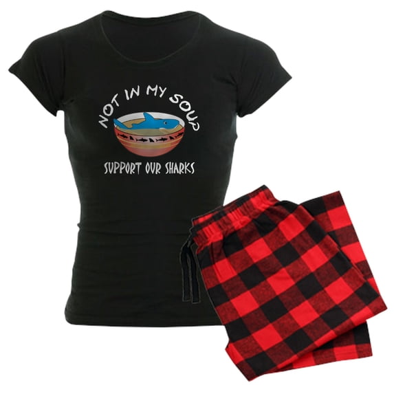 CafePress - Not In My Soup Women's Dark Pajamas - Women's Short Sleeve Print T-Shirt and Pants Dark Cotton Pajama Set