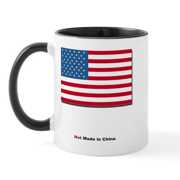 CafePress - Not Made In China Mug - 11 oz Ceramic Mug - Novelty Coffee Tea Cup