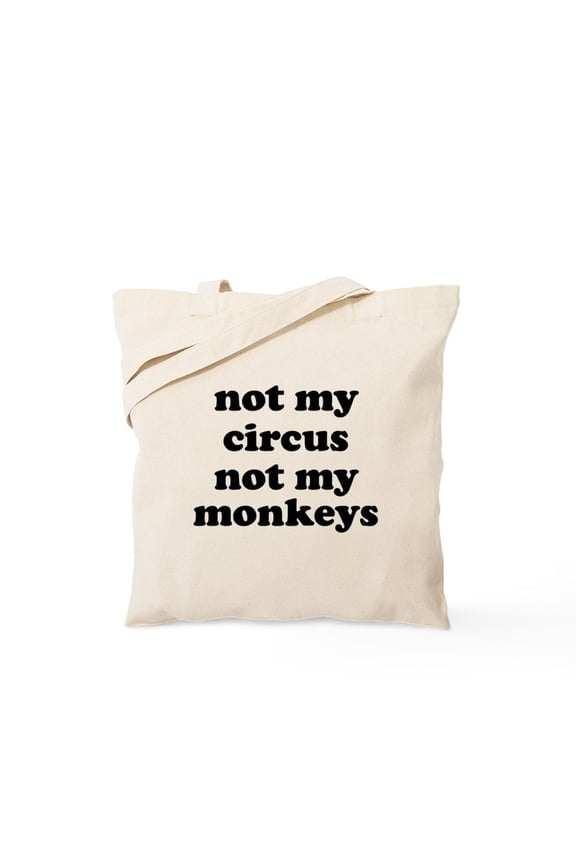 - Not My Circus Monkeys - Unisex Canvas Tote Bag, Beige, 1-Piece