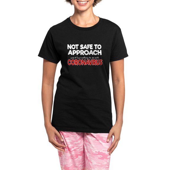 CafePress - Not Safe To Approach Coron Women's Dark Pajamas - Women's Short Sleeve Print T-Shirt and Pants Dark Cotton Pajama Set