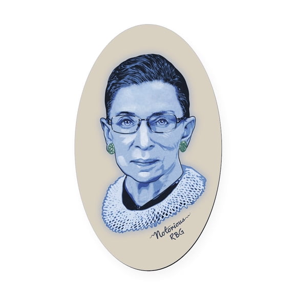 CafePress - Notorious RBG II - Oval Car Magnet