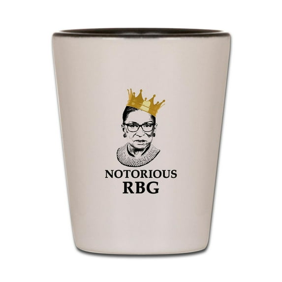 CafePress - Notorious RBG - White/Black Shot Glass, Unique and Funny Shot Glass