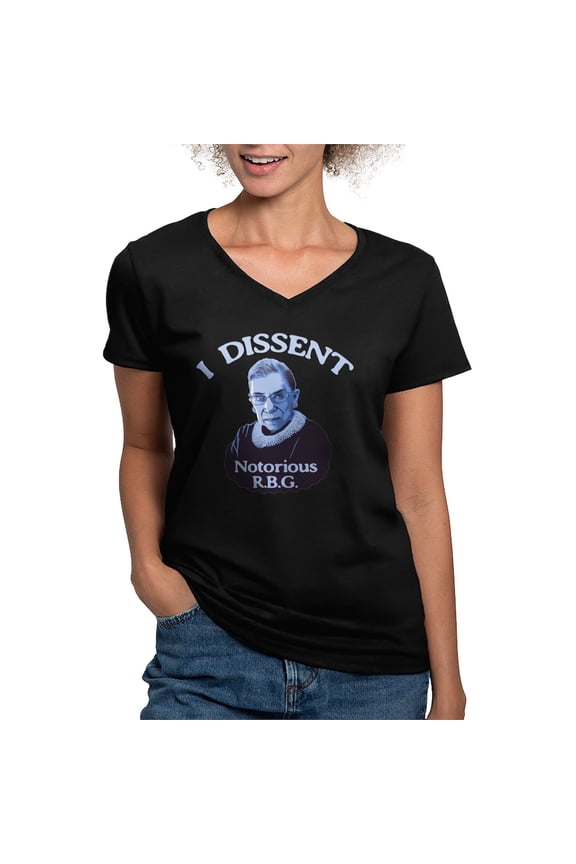 - Notorious RBG Women's V Neck Dark T Shirt - Women's V-Neck Dark T-Shirt