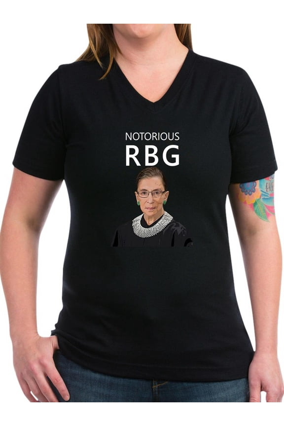 - Notorious RBG Women's V Neck Dark T Shirt - Women's V-Neck Dark T-Shirt