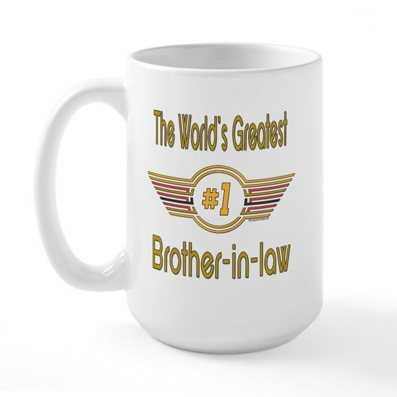 CafePress - Number 1 Brother In Law Large Mug - 15 oz Ceramic Large White Novelty Mug
