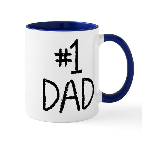 CafePress - Number 1 Dad Mug - 11 oz Ceramic Mug - Novelty Coffee Tea Cup