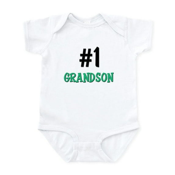 CafePress - Number 1 GRANDSON Infant Bodysuit - Baby Light Bodysuit, Size Newborn - 24 Months