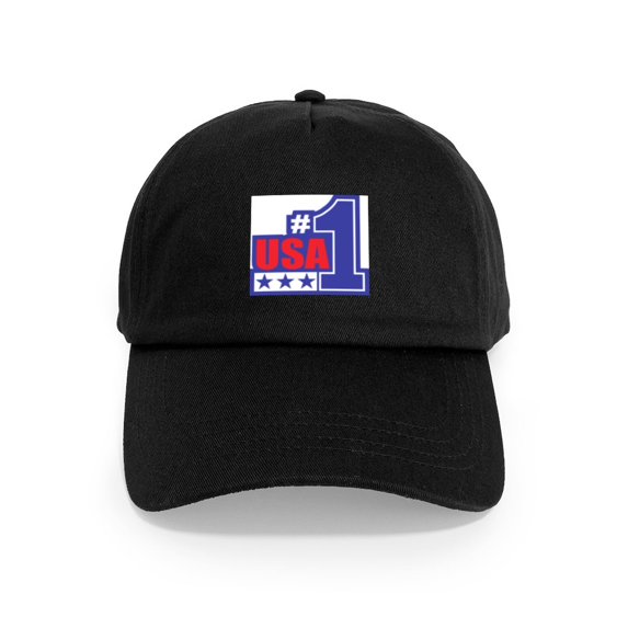 CafePress - Number 1 USA Cap - Adjustable 100% Brushed Unisex Casual Cotton Baseball Cap, Beige, 1