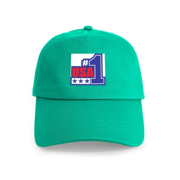 CafePress - Number 1 USA Cap - Adjustable 100% Brushed Unisex Casual Cotton Baseball Cap, Beige, 1