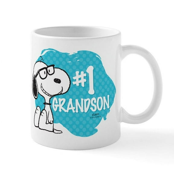 CafePress - Number One Grandson Mug - 11 oz Ceramic Mug - Novelty Coffee Tea Cup