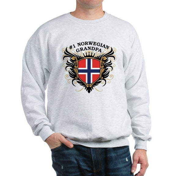 CafePress - Number One Norwegian Grandpa Sweatshirt - Crew Neck Sweatshirt