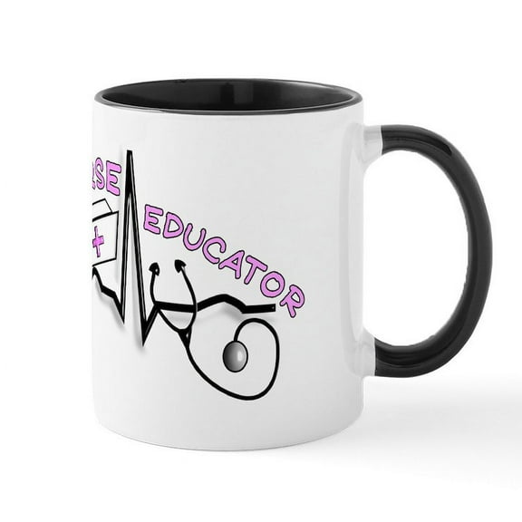 CafePress - Nurse Educator QRS Pink Mug - 11 oz Ceramic Mug - Novelty Coffee Tea Cup
