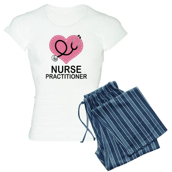 CafePress - Nurse Practitioner Heart Women's Light Pajamas - Women's Short Sleeve Print T-Shirt and Pants Light Cotton Pajama Set