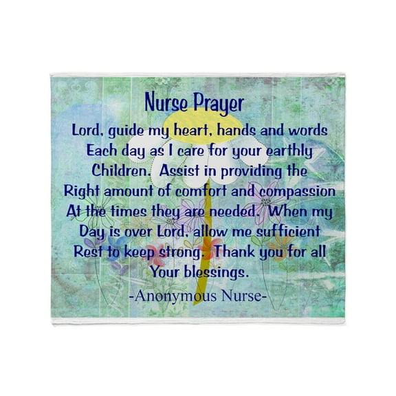 CafePress - Nurse Prayer Blanket BLUE Throw Blanket - Soft Fleece Throw Blanket, 50"x60" for All Ages