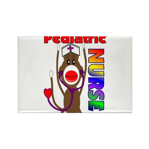 CafePress - Nurse Sock Monkey - Rectangle Magnet, 2"x3" Refrigerator Magnet
