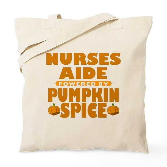 CafePress - Nurses Aide Powered By Pumpkin Spice Tote Bag - Unisex Canvas Tote Bag, Beige, 1-Piece