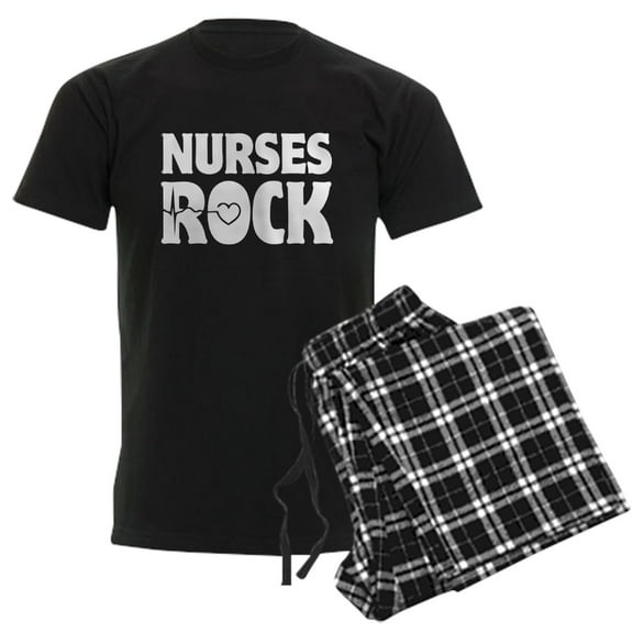 CafePress - Nurses Rock Men's Dark Pajamas - Men's Dark Loose Fit Cotton Pajama Set